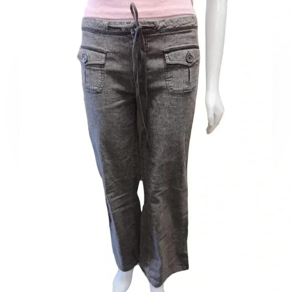 Be Bop Charcoal Ramie Blend Bootcut Pants  Size 9 - Picture 1 of 12